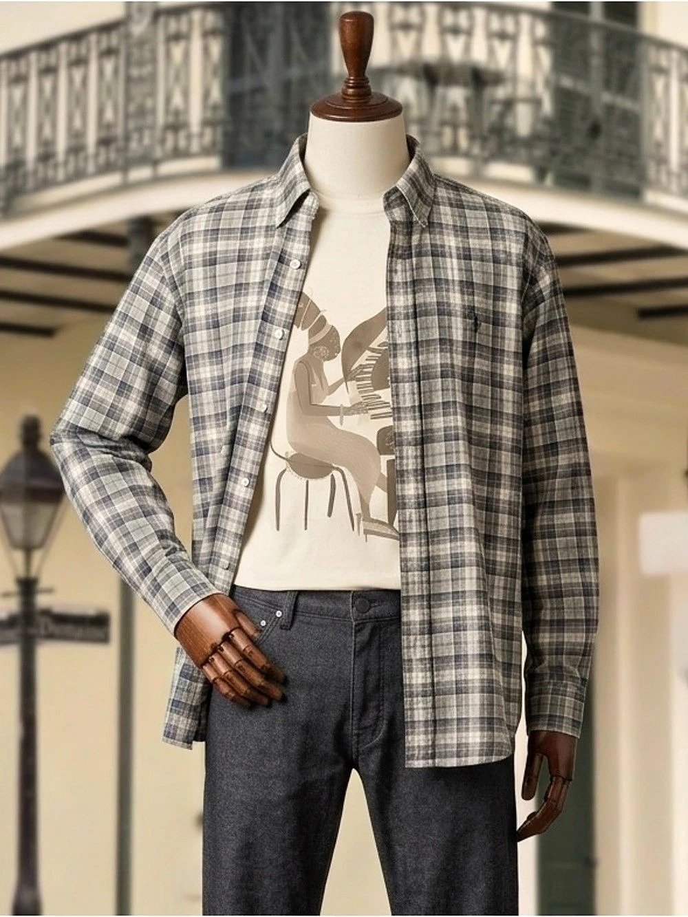 Ralph Lauren Blake Plaid Cotton Button Down Gray & Blue XL - Men’s